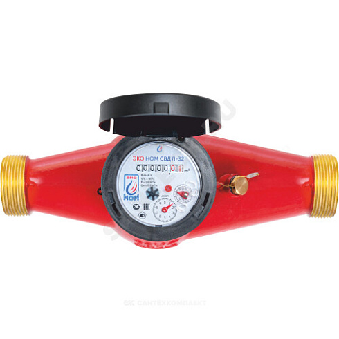 Счётчик г/в и х/в крыльчатый многоструйный Ду 32 Ру16 90С L=260мм резьба В/К ЭКО НОМ СВДЛ32-003 купить в интернет-магазине инженерного оборудования в Санкт-Петербурге