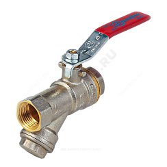 Кран-фильтр шаровой латунь никель 1014 Ду 15 Ру40 ВР полнопроходной рычаг Aquasfera 1014-01 купить в интернет-магазине инженерного оборудования в Санкт-Петербурге