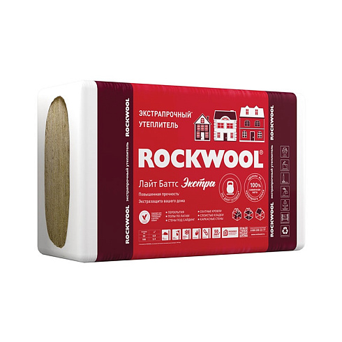 Утеплитель Rockwool Лайт Баттс Экстра 1000х600х50 мм, 8 шт купить в интернет-магазине инженерного оборудования в Санкт-Петербурге