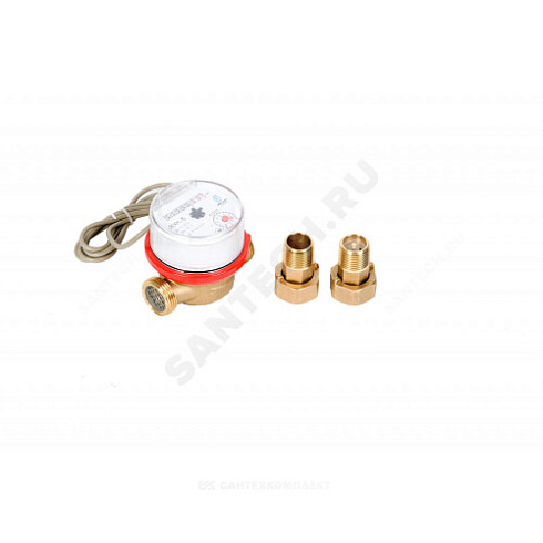 Счётчик г/в и х/в крыльчатый одноструйный Ду 15 Ру16 90С L=80мм резьба импульсный В/К ВСКМ-15 ДГ2 Декаст 72-15-254 купить в интернет-магазине инженерного оборудования в Санкт-Петербурге