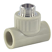 Тройник PP-R комбинированный серый НР Дн 25х3/4 VALFEX 10128025Г купить в интернет-магазине инженерного оборудования в Санкт-Петербурге