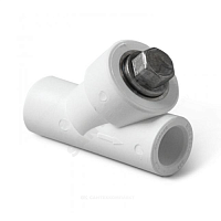 Фильтр PP-R сетчатый белый внутренняя пайка Дн 20х45гр VALFEX 10141020 купить в интернет-магазине инженерного оборудования в Санкт-Петербурге
