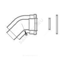 Отвод коаксиальный алюминий 60/100 мм 45 гр для котлов Ягуар/Рысь Protherm 3003200384 купить в интернет-магазине инженерного оборудования в Санкт-Петербурге