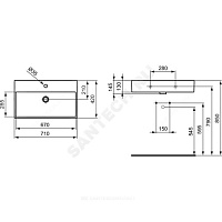 Умывальник подвесной STRADA 71 Ideal Standard K078201 купить в интернет-магазине инженерного оборудования в Санкт-Петербурге
