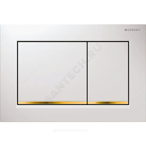 Кнопка для инсталляции Omega 30 белая/позолота Geberit 115.080.KK.1 купить в интернет-магазине инженерного оборудования в Санкт-Петербурге