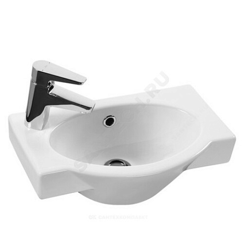 Умывальник подвесной Форум 45 смеситель с левой стороны белый Santek 1.WH11.0.542 купить в интернет-магазине инженерного оборудования в Санкт-Петербурге
