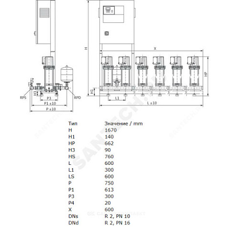 Установка повышения давления COR-2 MVIS 209/CC-EB-R Wilo 2789413 купить в интернет-магазине инженерного оборудования в Санкт-Петербурге