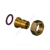 Штуцер для PE-X латунь Дн 25х1 с накидной гайкой Q&E Uponor 1023018 (1008759) купить в интернет-магазине инженерного оборудования в Санкт-Петербурге