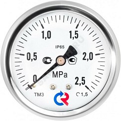 Манометр гидрозаполненный ТМ-520Т.20 осевой Дк100мм 0-0,6 МПа кл.1,0 G1/2 силикон Росма 00000031033 купить в интернет-магазине инженерного оборудования в Санкт-Петербурге