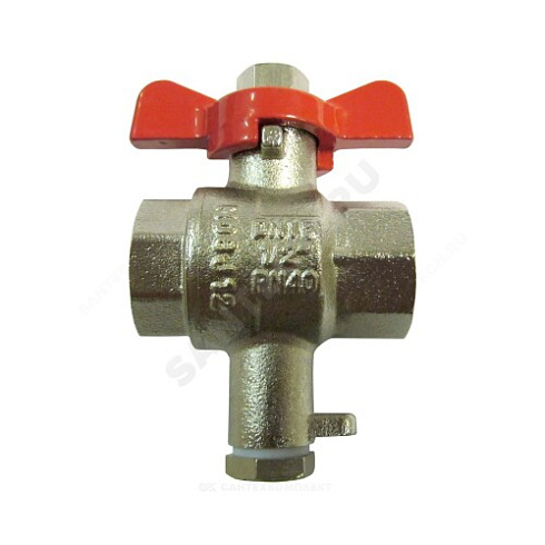 Кран латунный шаровой для термодатчика Ду 15 ВР Danfoss 087H0118 купить в интернет-магазине инженерного оборудования в Санкт-Петербурге