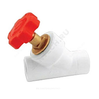 Клапан (вентиль) PP-R запорный белый внутренняя пайка Дн 32х45гр VALFEX 10174032 купить в интернет-магазине инженерного оборудования в Санкт-Петербурге