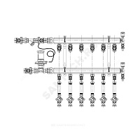 Узел коллекторный этажный латунь Ду 32 для учёта расхода ТЭ GE553-B3(D2) 1 7 вых 1/2 Giacomini GE553Y447 купить в интернет-магазине инженерного оборудования в Санкт-Петербурге
