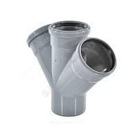 Крестовина PP-H 1-плоскостная серый Дн 110х110х110х45гр б/нап в/к VALFEX 27111110 купить в интернет-магазине инженерного оборудования в Санкт-Петербурге