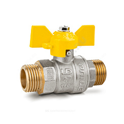 Кран шаровой латунь никель газ Pride Ду 20 Ру40 НР полнопроходной бабочка аналог 11б27п LD 47.20.Н-Н.Б . купить в интернет-магазине инженерного оборудования в Санкт-Петербурге