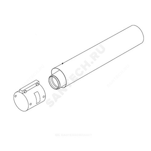 Удлинитель коаксиальный 60/100 мм l=500 мм для котлов Рысь Protherm 0020257007 купить в интернет-магазине инженерного оборудования в Санкт-Петербурге