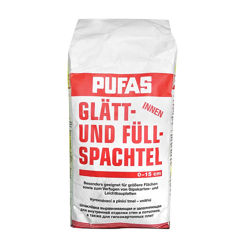 Шпаклевка гипсовая Pufas N3 Glatt und Fullspachtel, 20 кг купить в интернет-магазине инженерного оборудования в Санкт-Петербурге